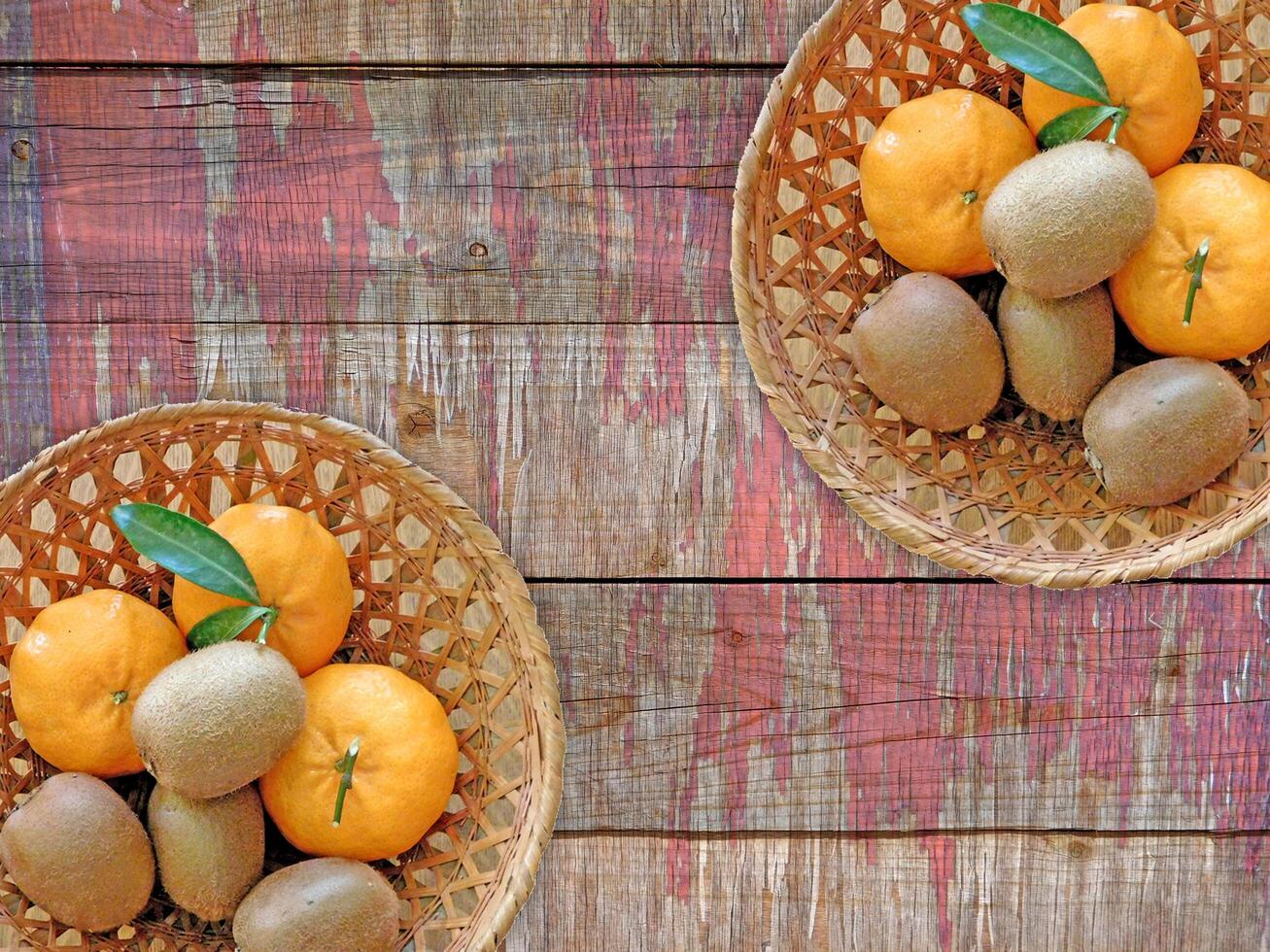 Fruit On The Wooden Background photo