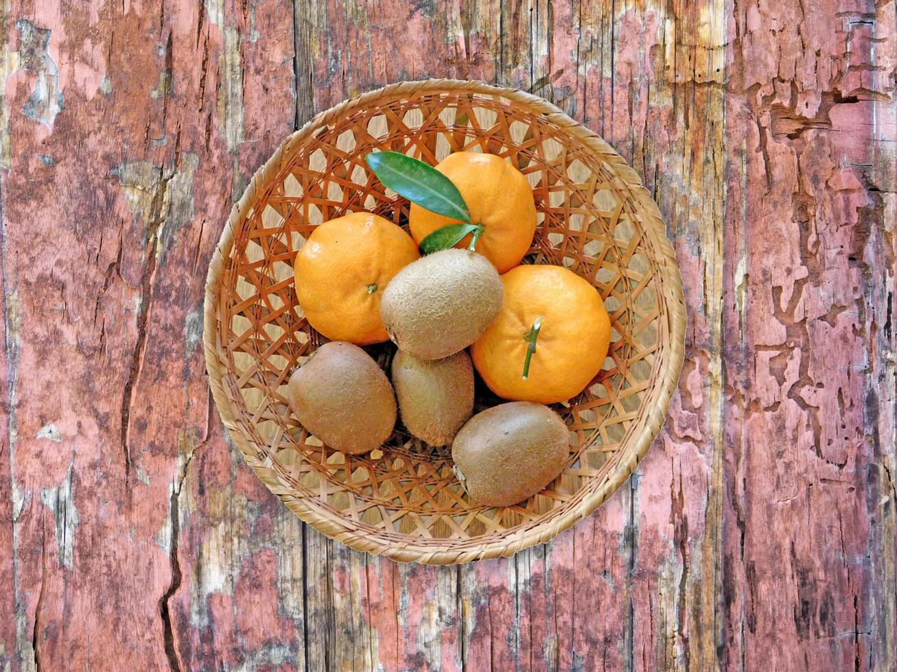 Fruit On The Wooden Background photo