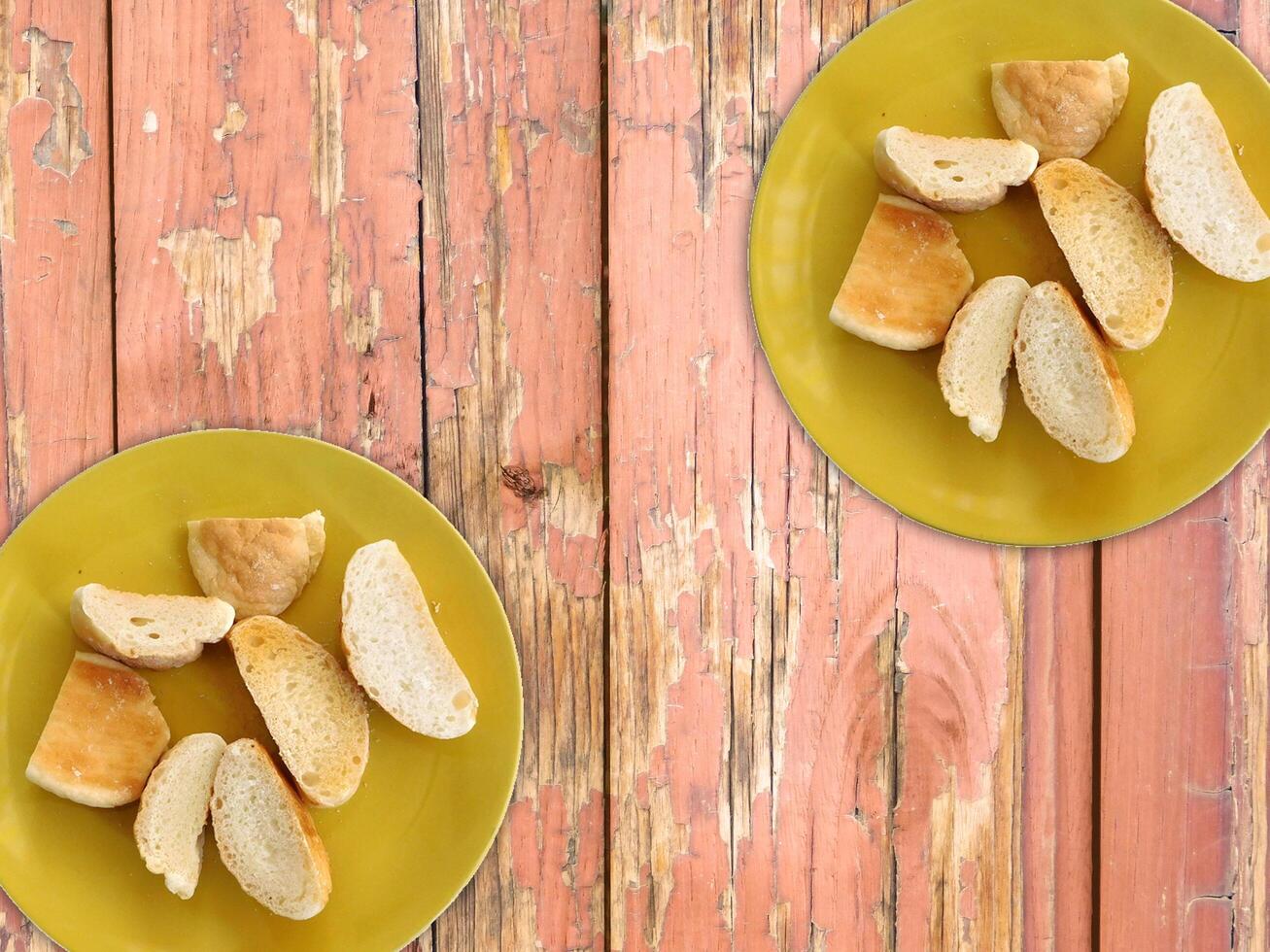 Bread On Wooden Background photo