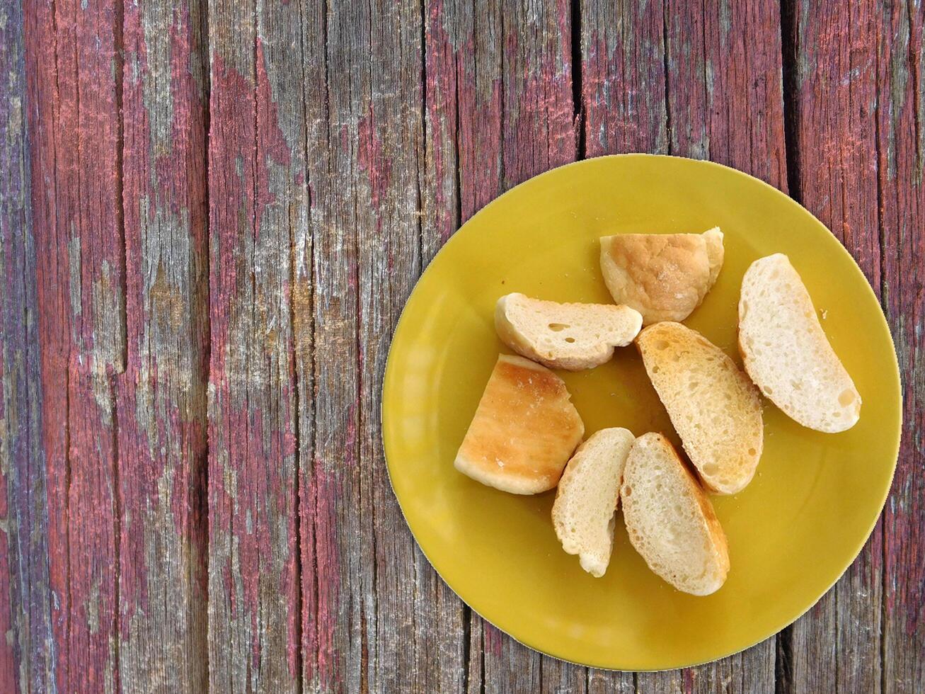 Bread On Wooden Background photo