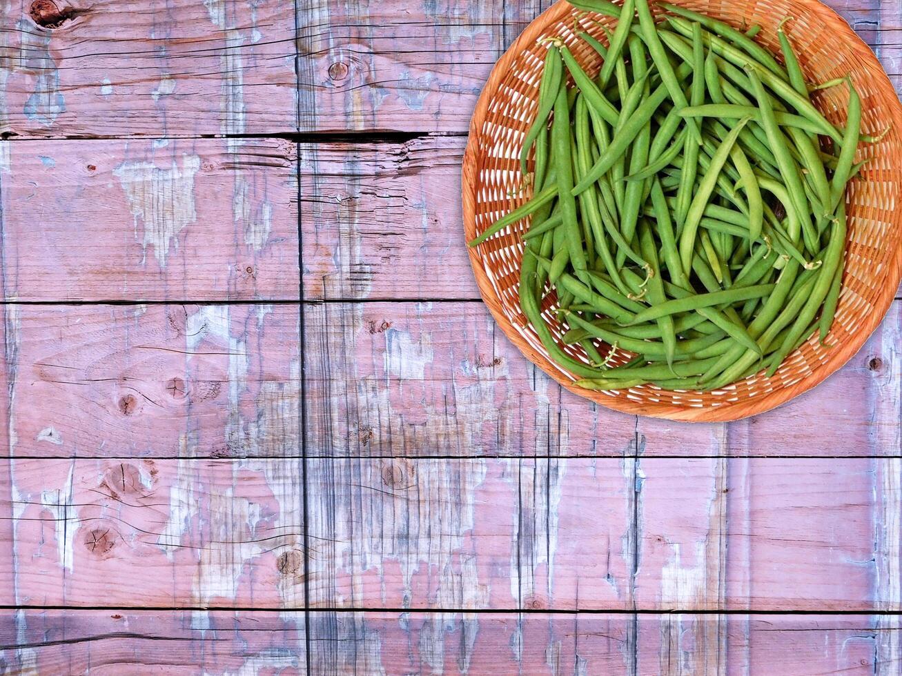 Bean Vegetable On Wooden Background photo