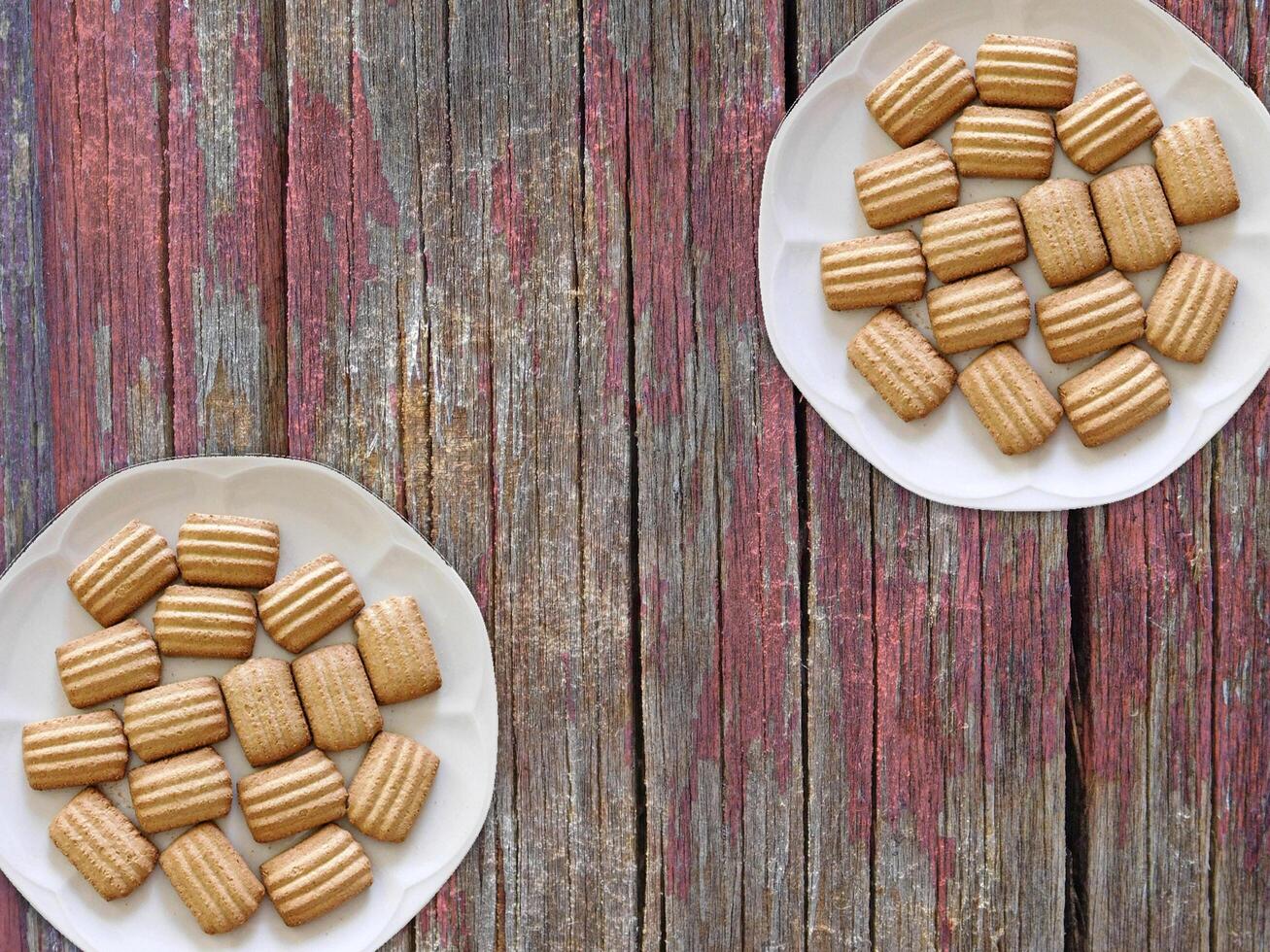 Cookies On The Wooden Background photo
