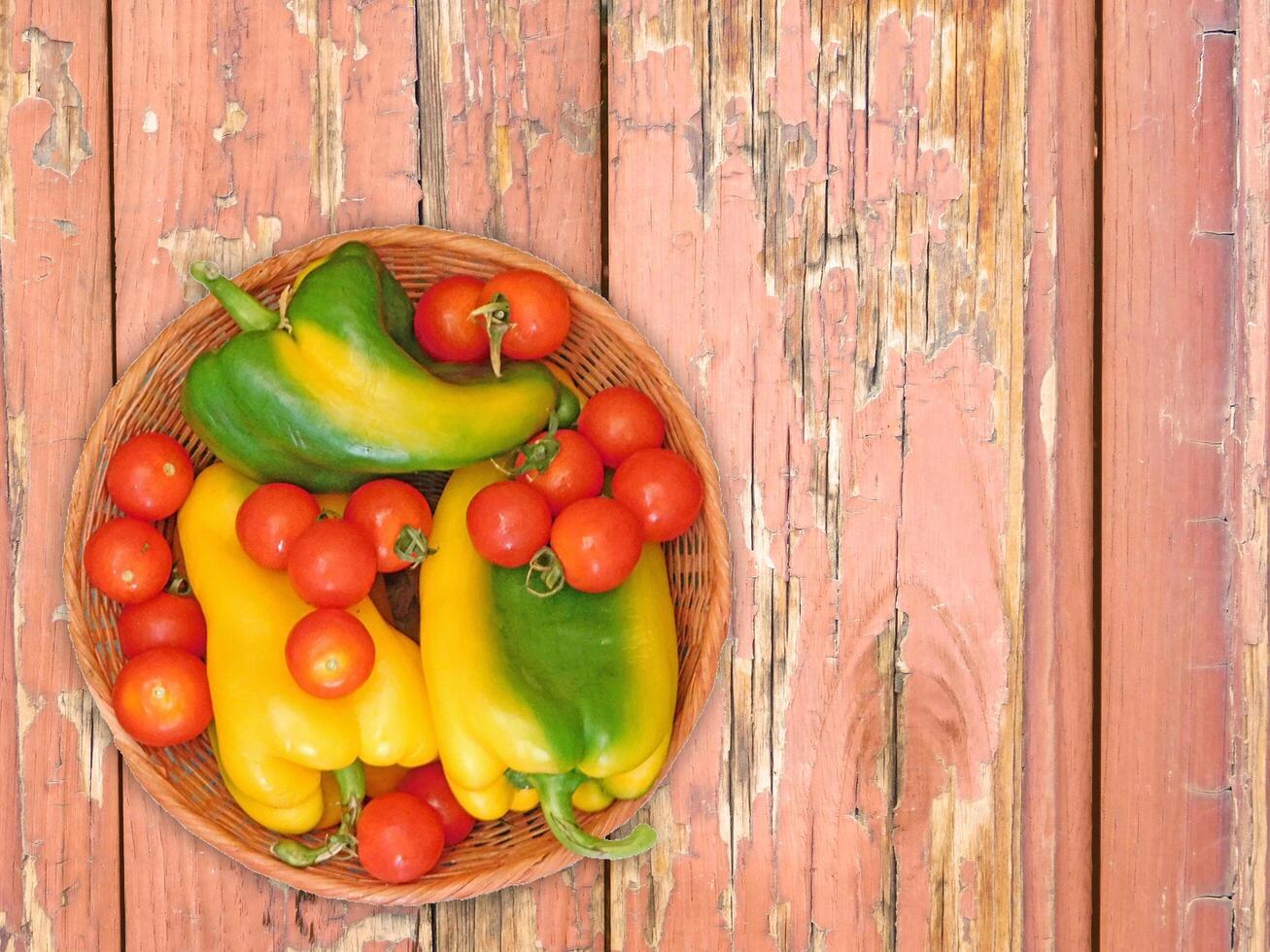 Vegetables On Wooden Background photo