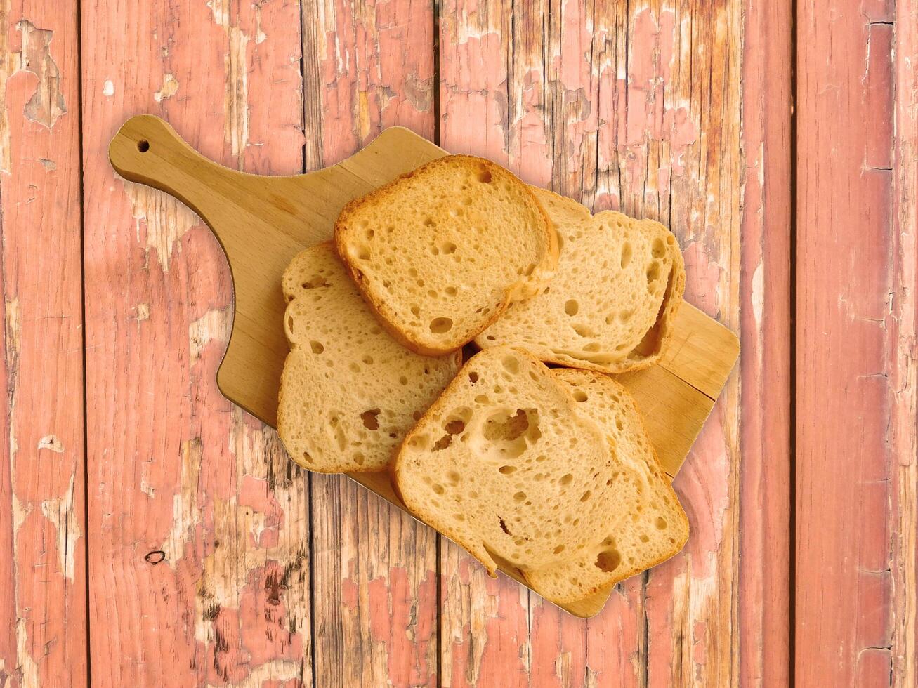 Bread On Wooden Background photo