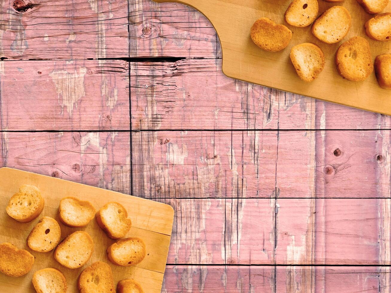 Bread On Wooden Background photo