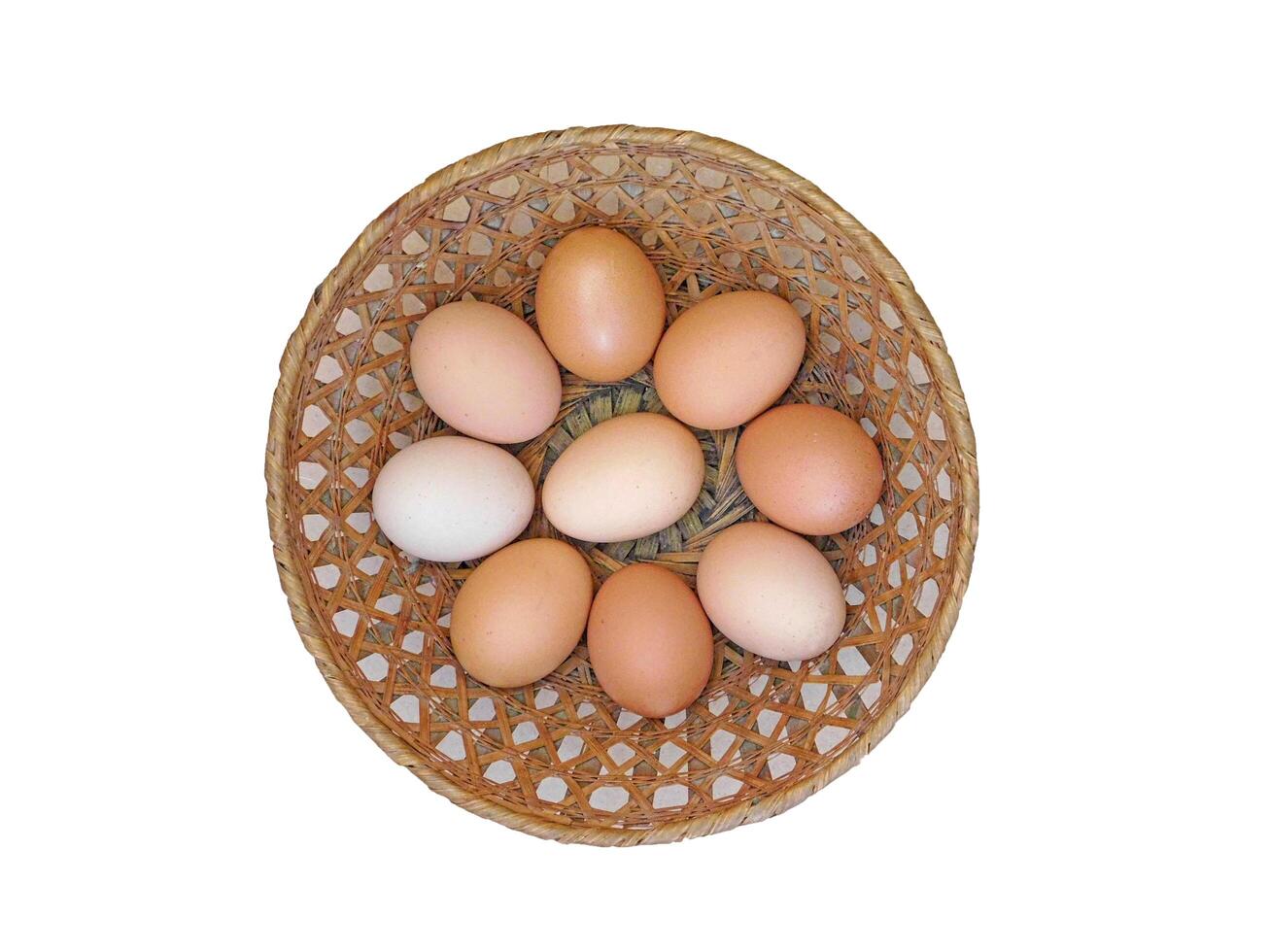 Cooking Eggs On White Background photo