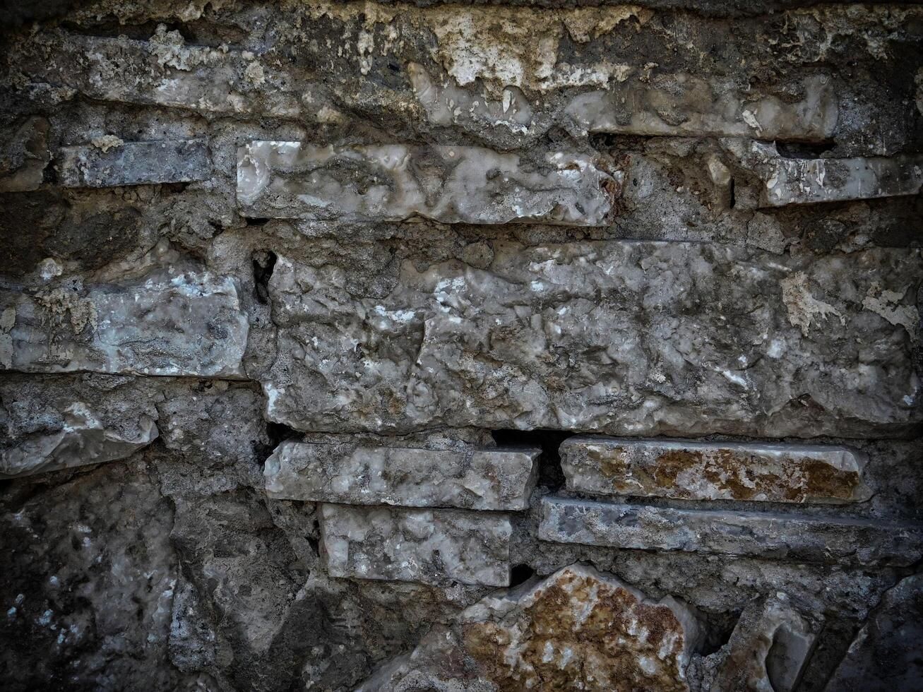 Dark Stone Texture In The Garden photo