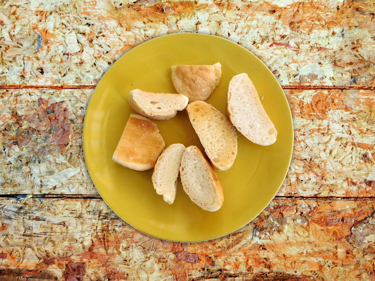 Bread On Wooden Background photo