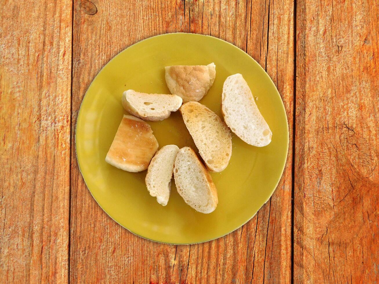 Bread On Wooden Background photo