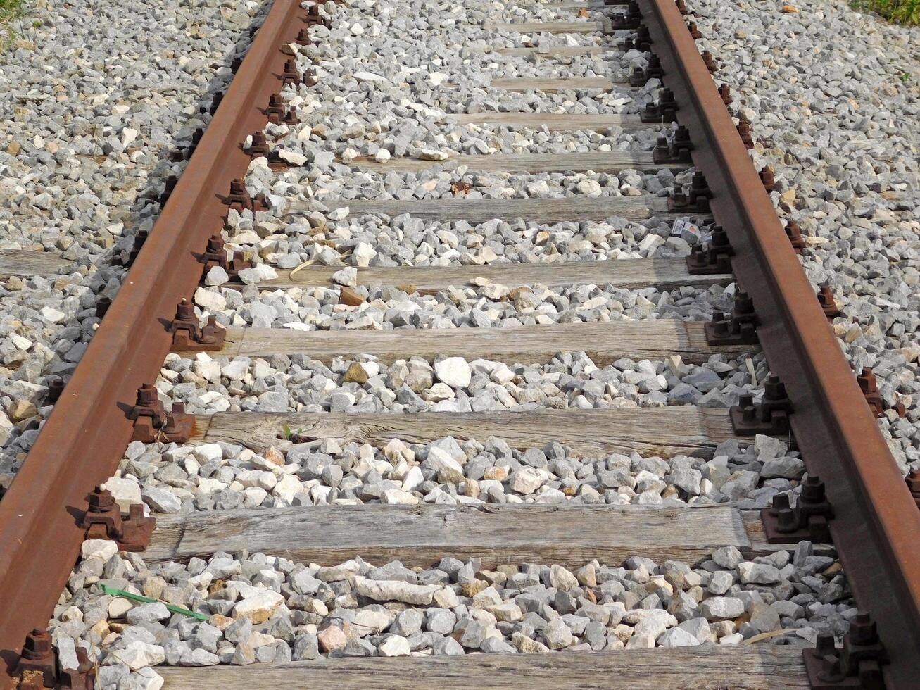 Train Track Outdoors During The Day photo