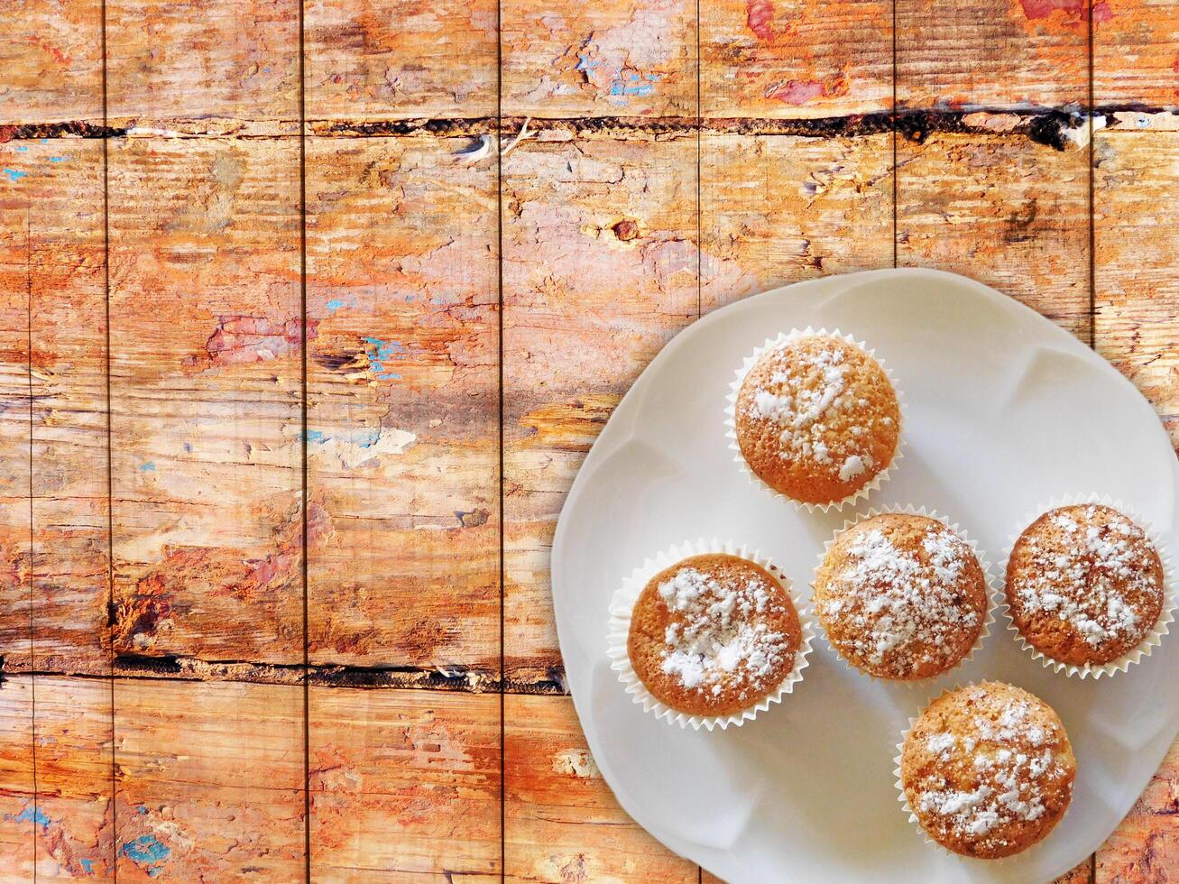 Sweets On The Wooden Background photo