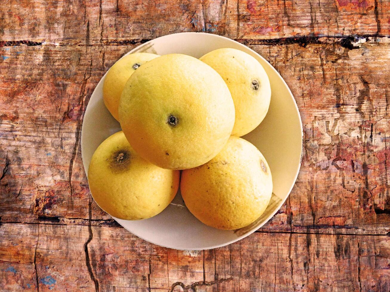 oranges on wooden background photo