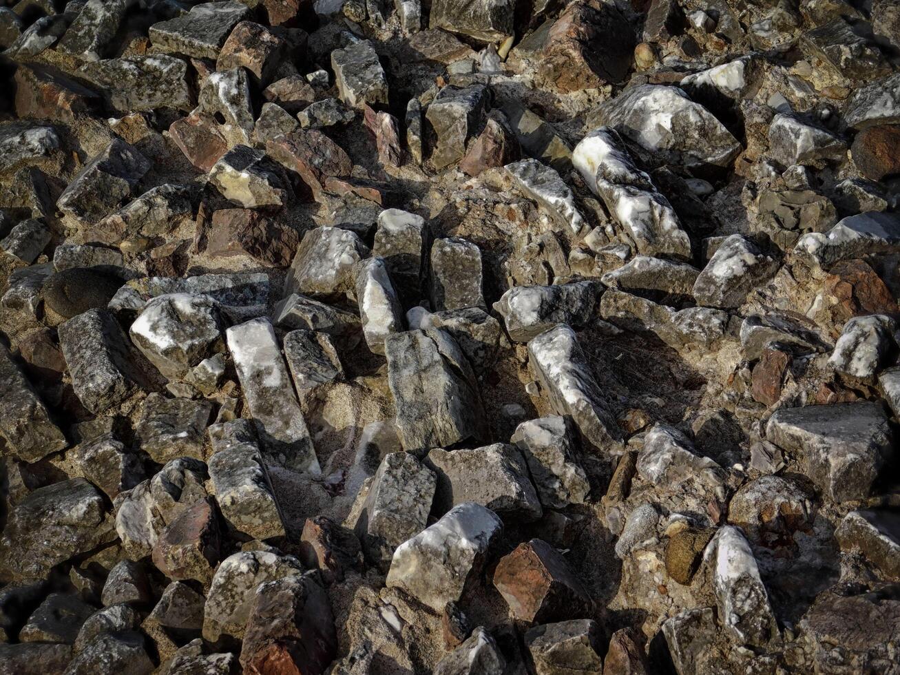 textura de piedra oscura en el jardín foto