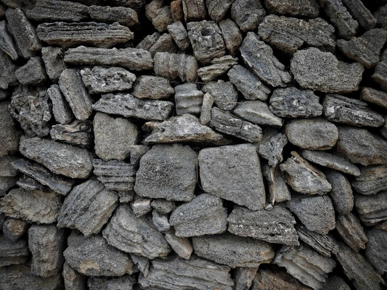 Dark Stone Texture In The Garden photo