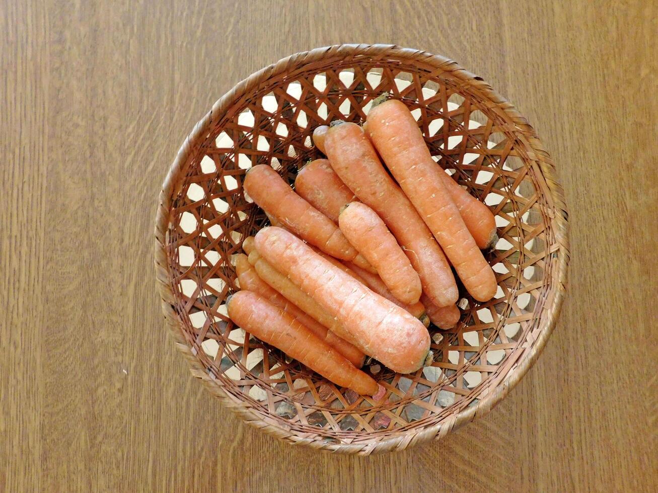 Carrots In The Kitchen On Background photo
