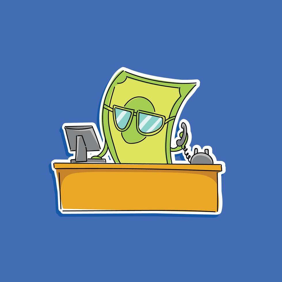 Money working for you, passive income and business concept vector illustration design isolated in blue background