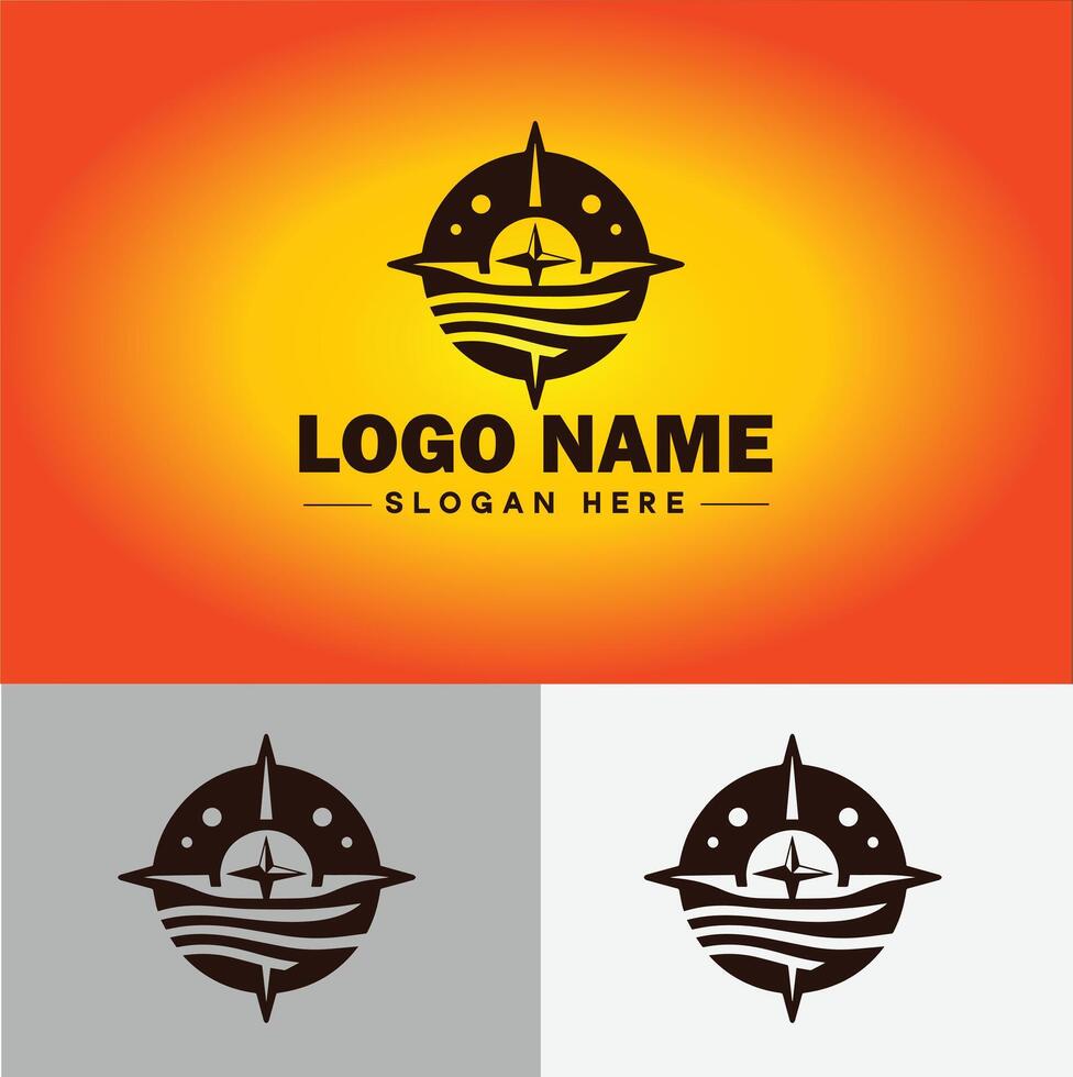 Compass logo icon vector art graphics for business brand app icon direction compass logo template