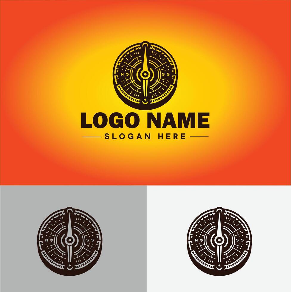 Compass logo icon vector art graphics for business brand app icon direction compass logo template