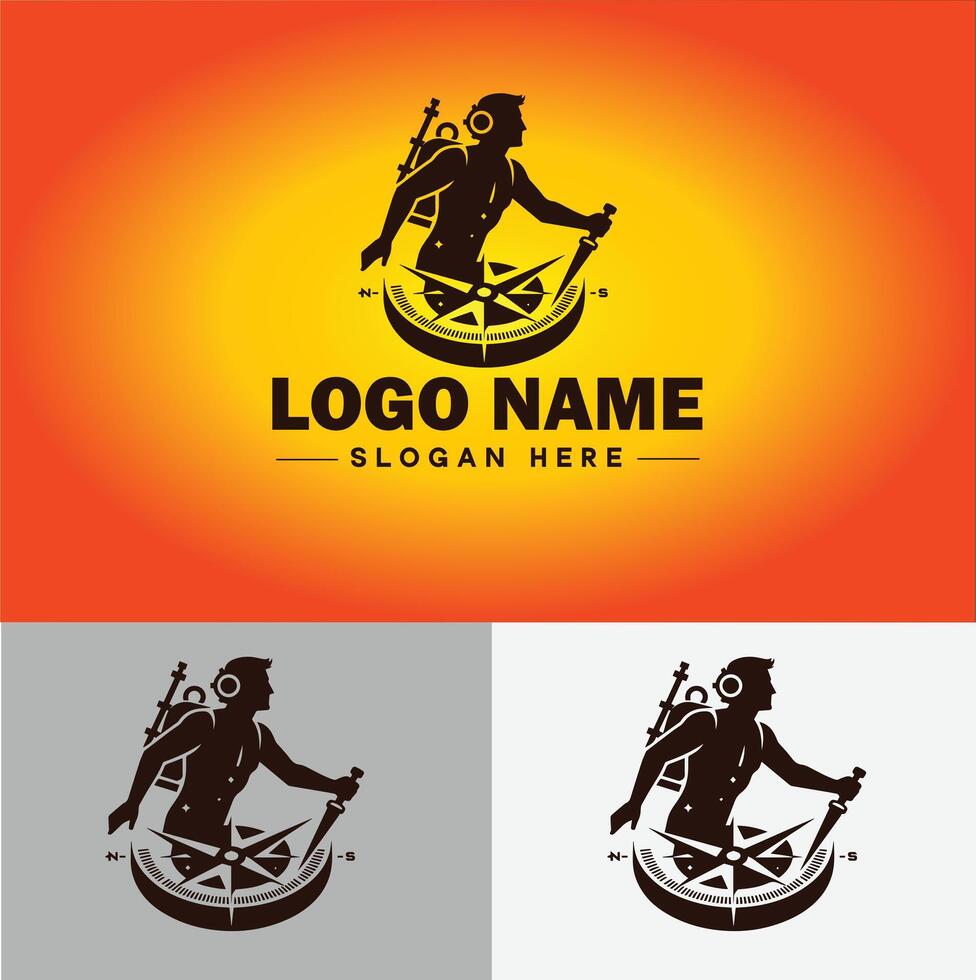 Compass logo icon vector art graphics for business brand app icon direction compass logo template
