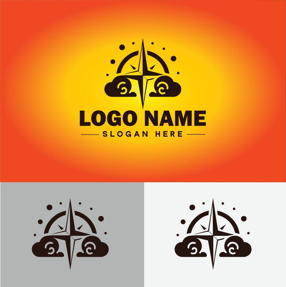 Compass logo icon vector art graphics for business brand app icon direction compass logo template