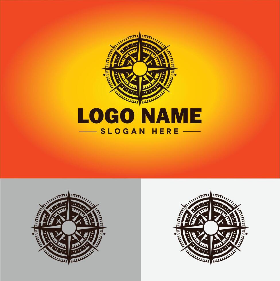 Compass logo icon vector art graphics for business brand app icon direction compass logo template
