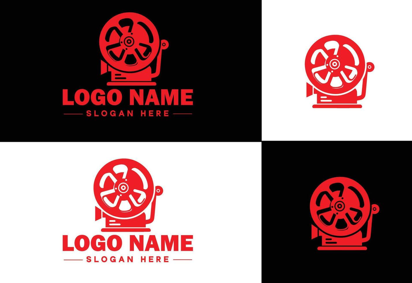 película carrete logo icono vector para negocio marca aplicación icono película cine teatro vídeo canal cinematografía logo modelo