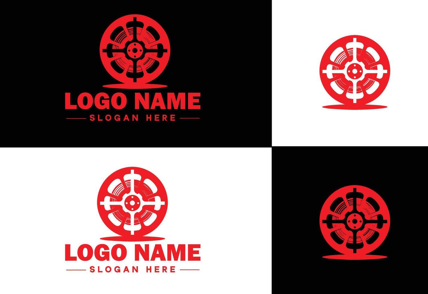 película carrete logo icono vector para negocio marca aplicación icono película cine teatro vídeo canal cinematografía logo modelo