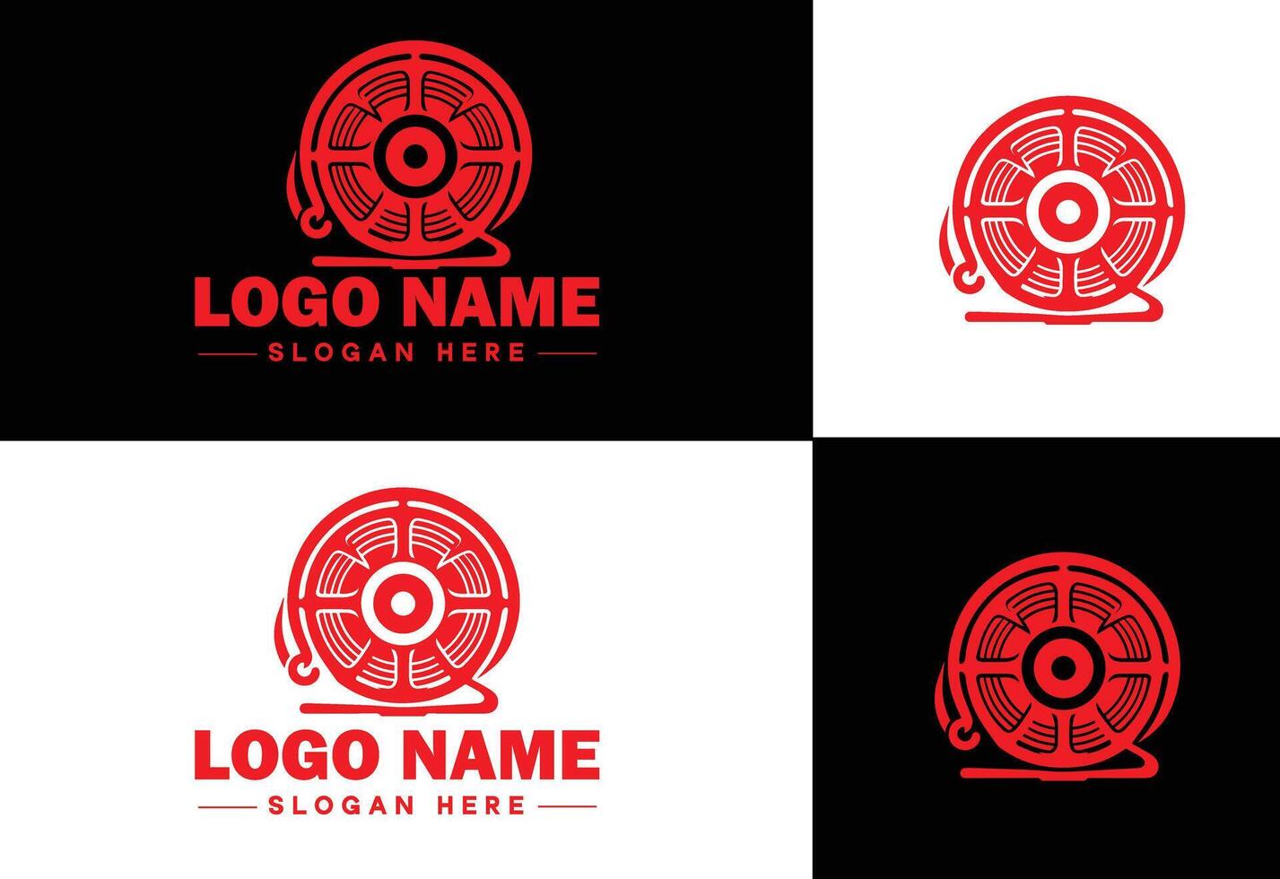 película carrete logo icono vector para negocio marca aplicación icono película cine teatro vídeo canal cinematografía logo modelo