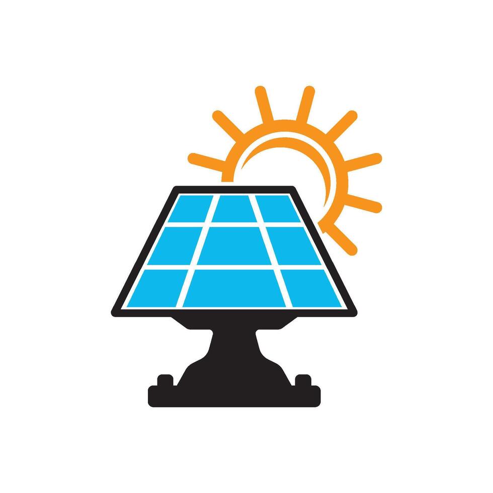 Solar power panel icon logo vector illustration design