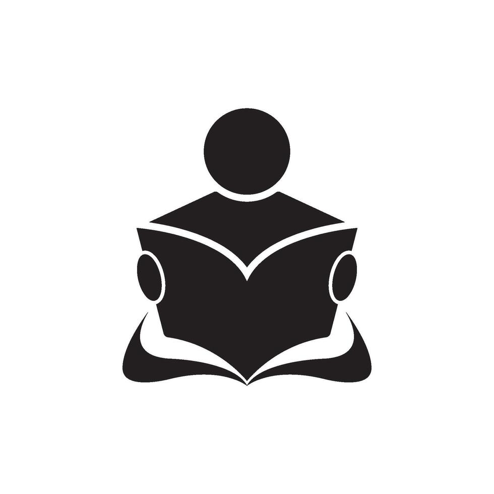 Reading book logo icon, vector illustration design