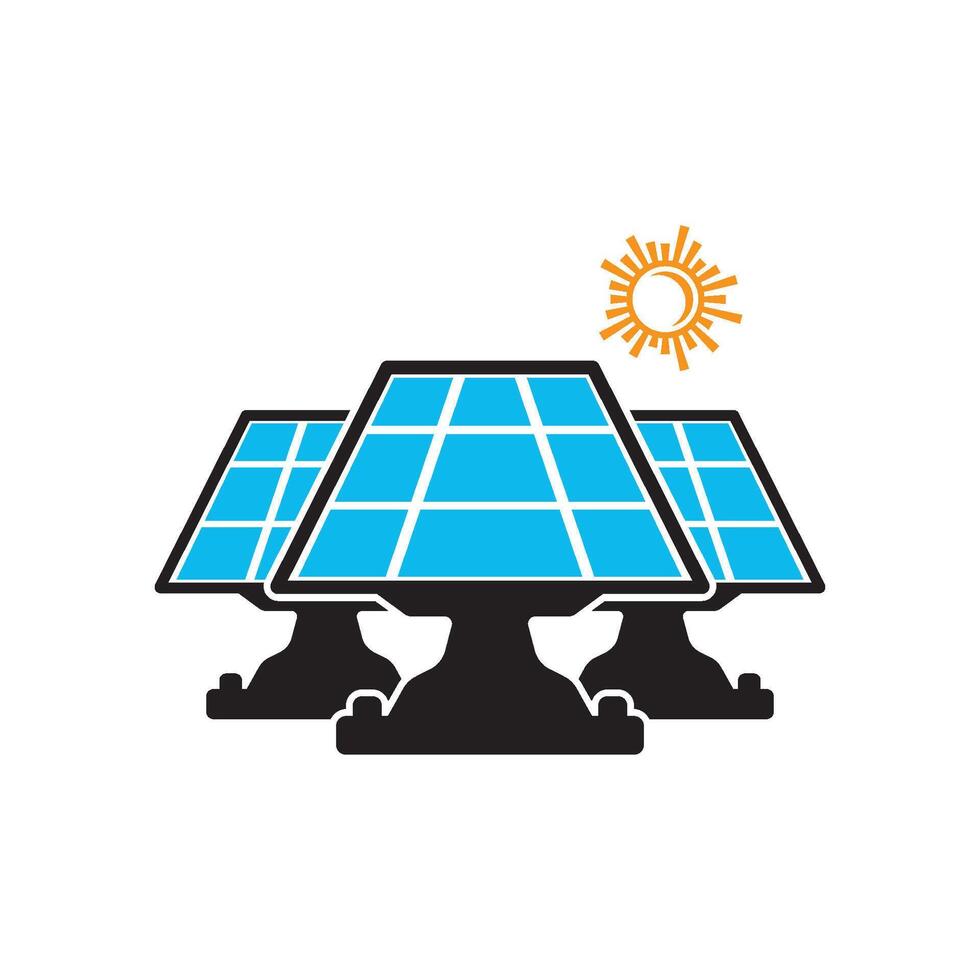 Solar power panel icon logo vector illustration design