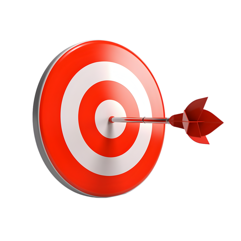 AI generated a red target with an arrow in the center png
