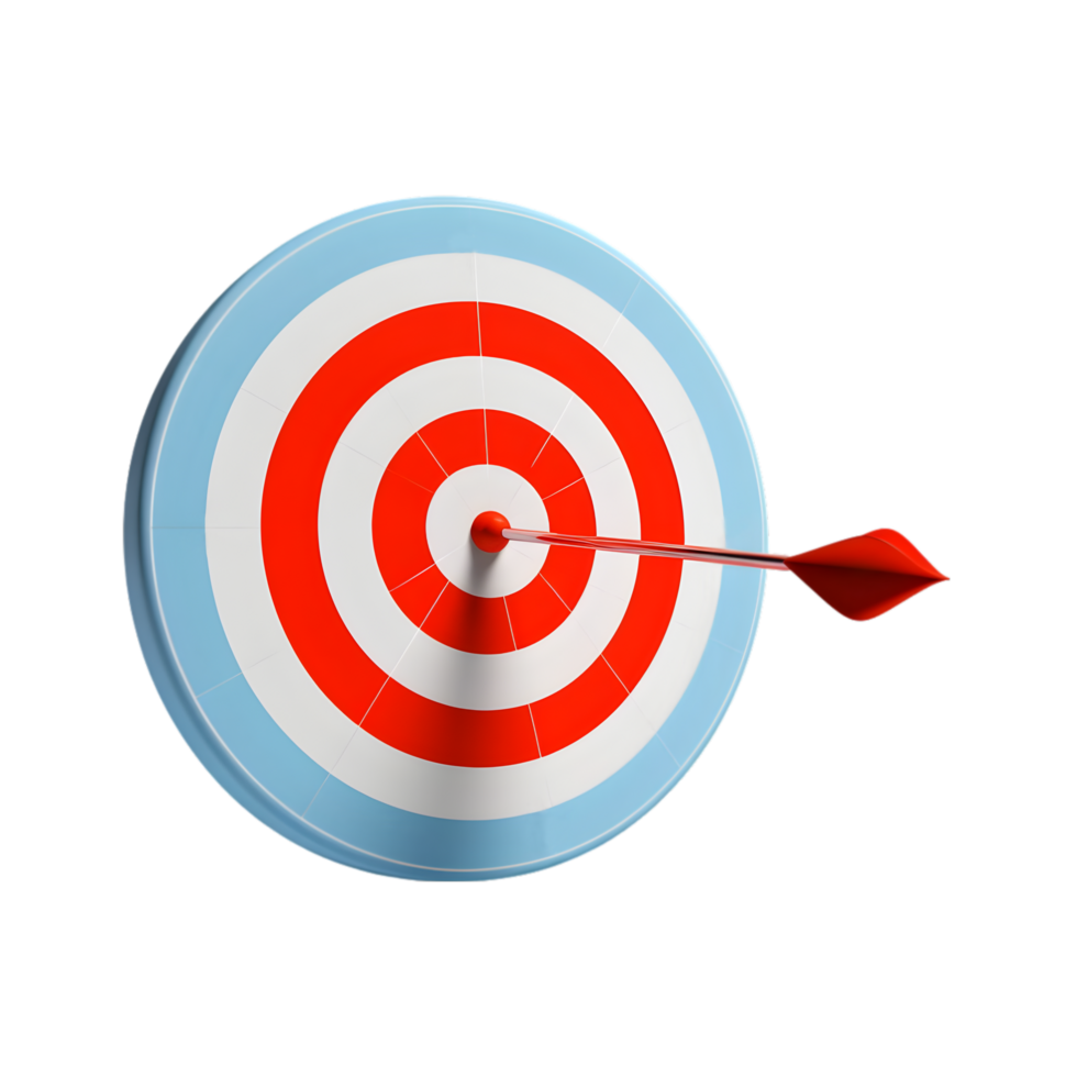 AI generated a red target with an arrow in the center png