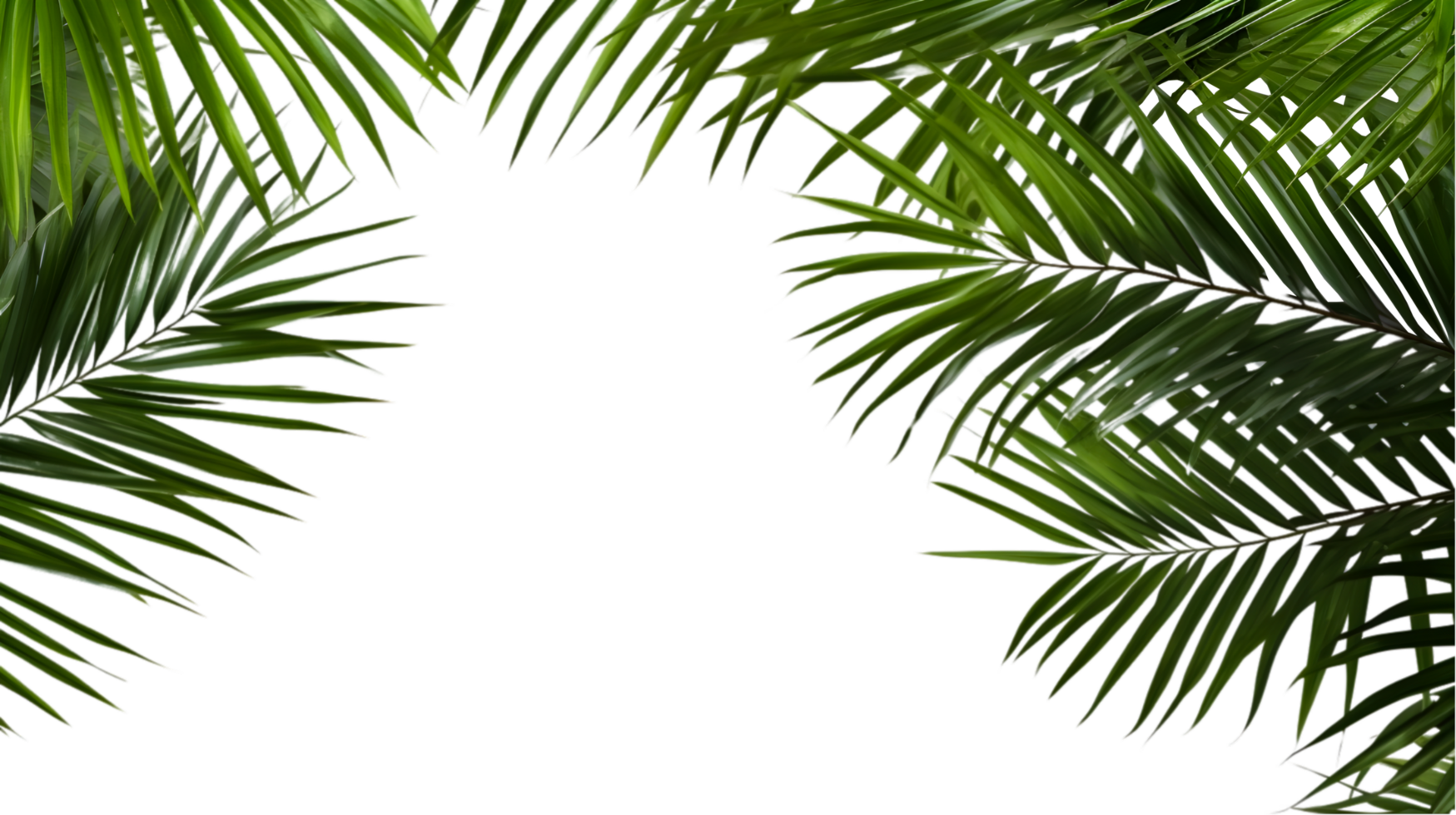 AI generated tropical palm leaves on transparent background png