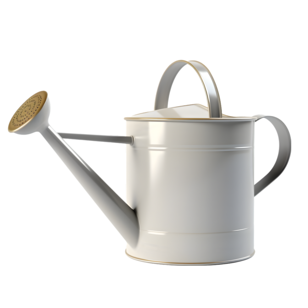 AI generated a metal watering can on a transparent background png