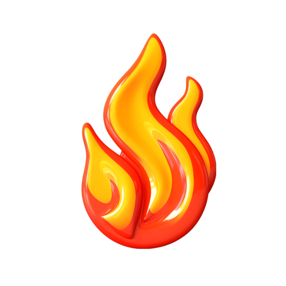 AI generated fire icon on transparent background png