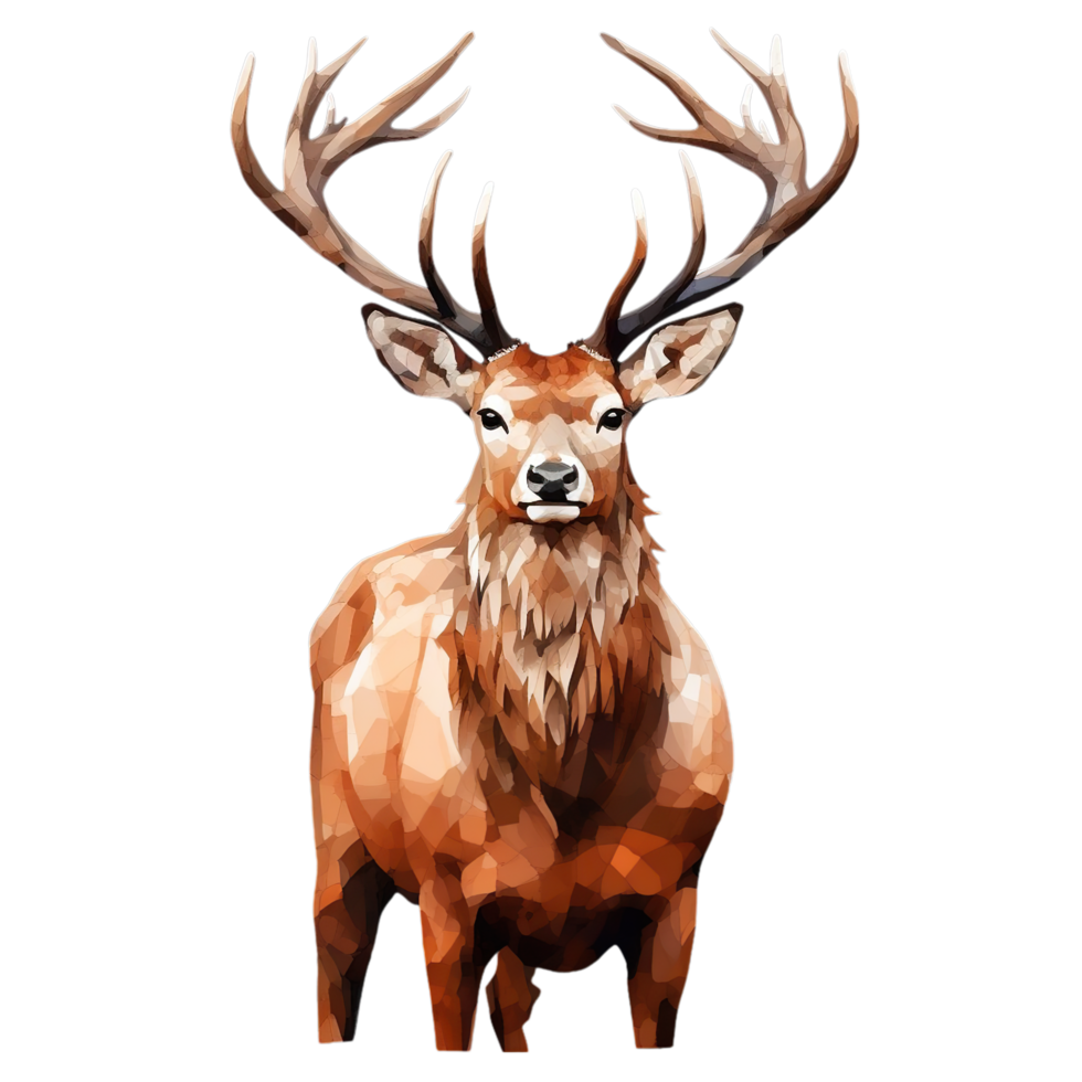 AI generated Elk illustrated in watercolor png