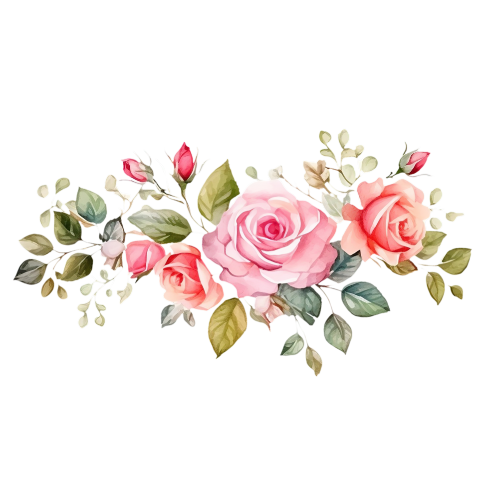 AI generated watercolor roses on transparent background 42534719 PNG