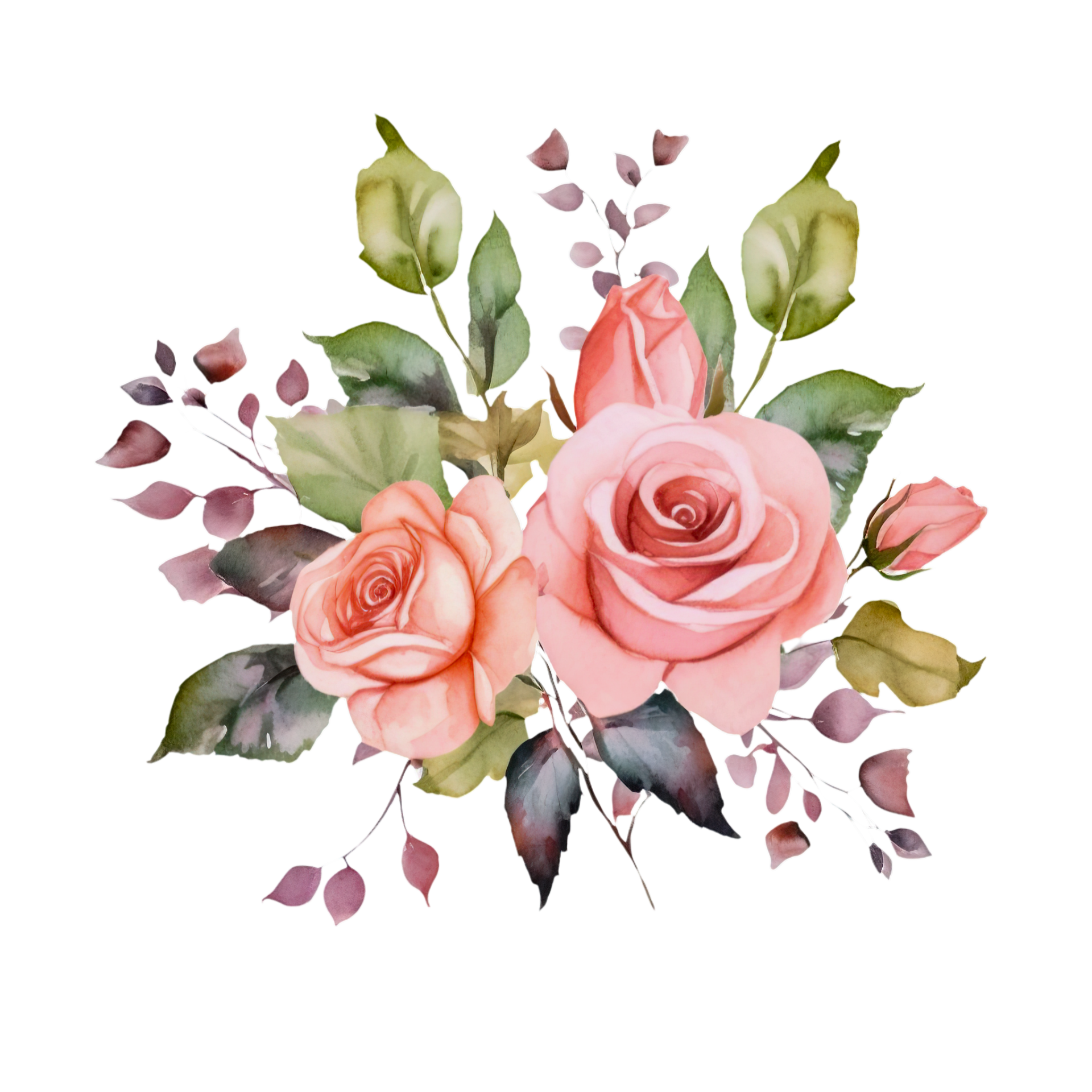AI generated watercolor roses on transparent background 42534724 PNG
