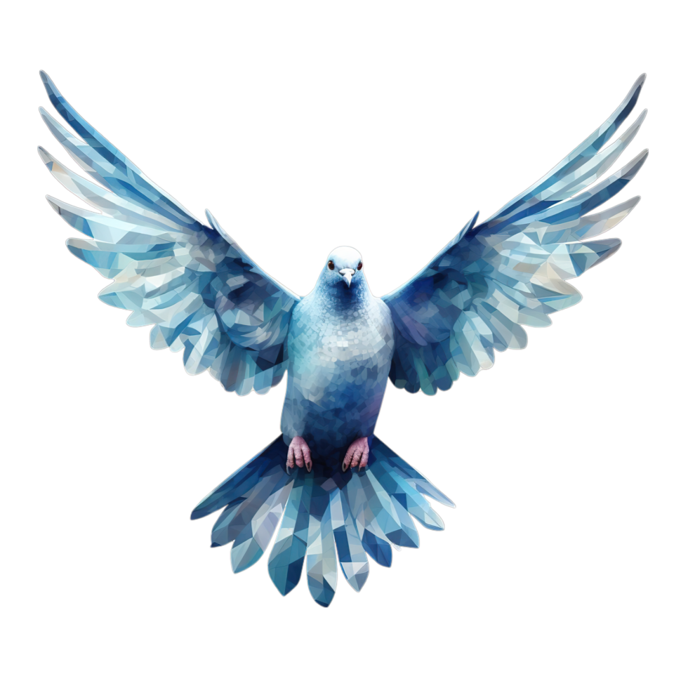 AI generated watercolor painting of a dove with wings spread open png
