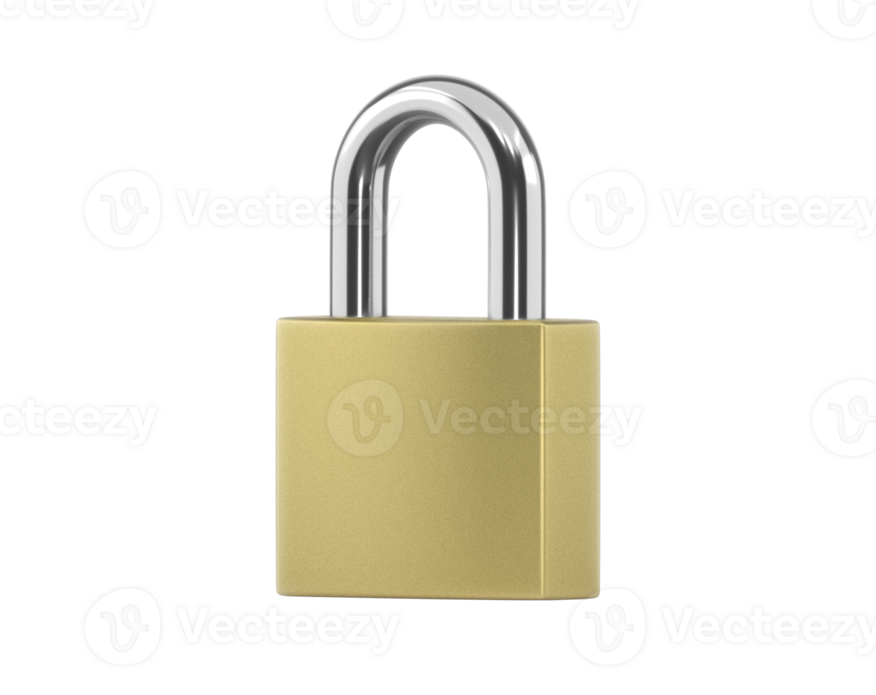 Locked Golden Padlock, transparent background png