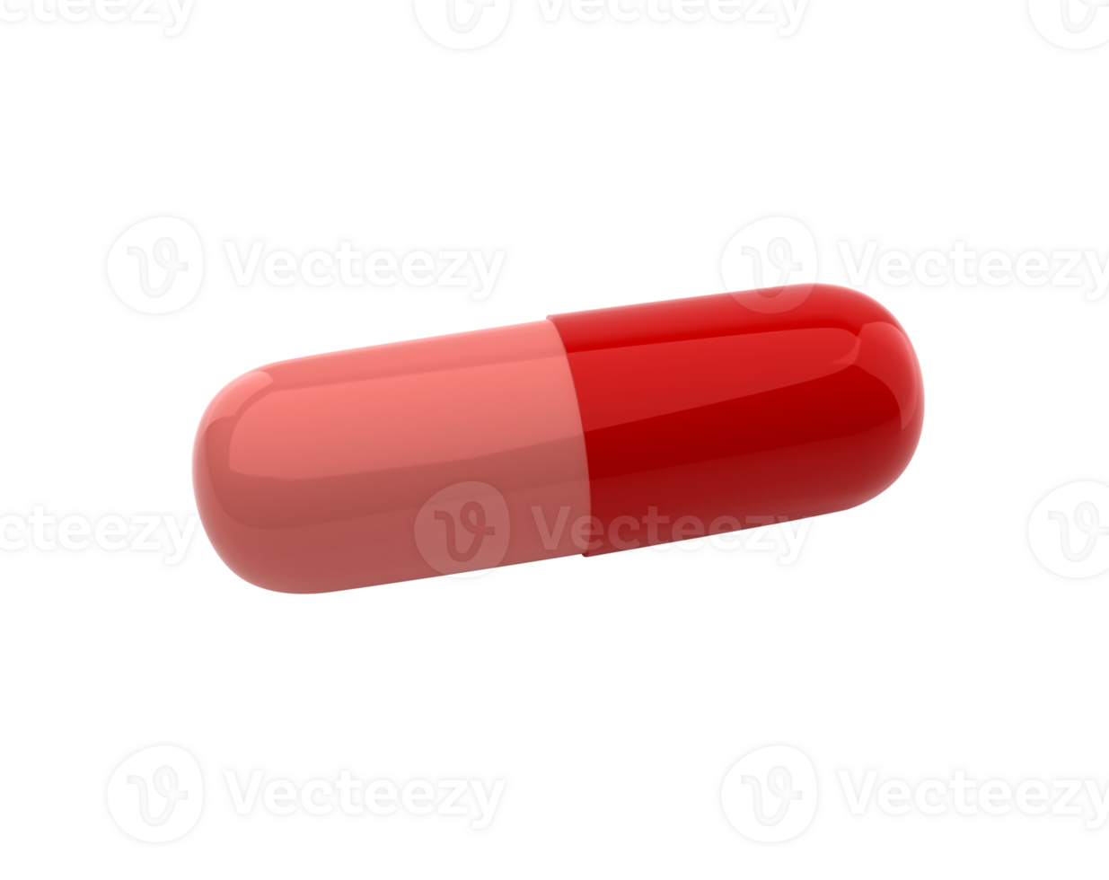 Medicine capsules with reflection, transparent background png