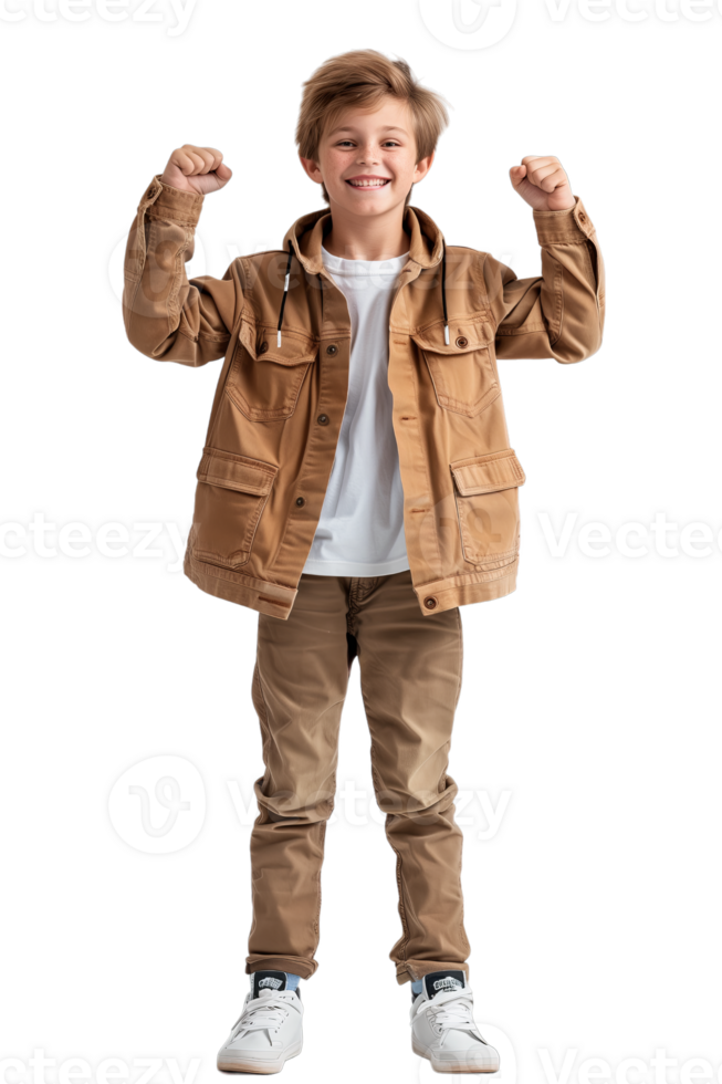 AI generated Young Boy Celebrating on a Transparent Background png