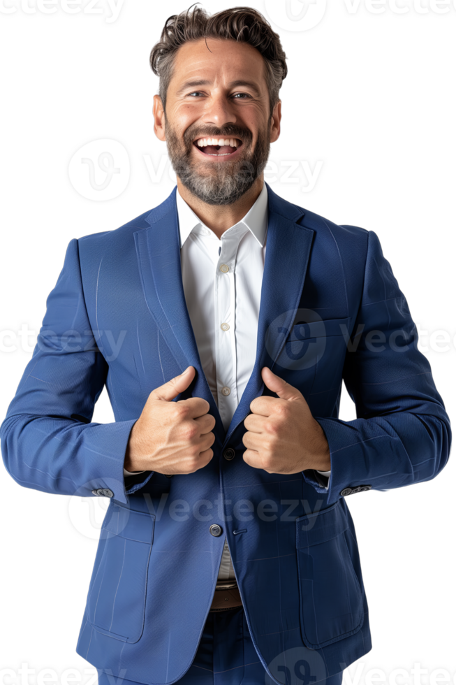 AI generated A Happy Businessman Celebrating isolated on a transparent background png