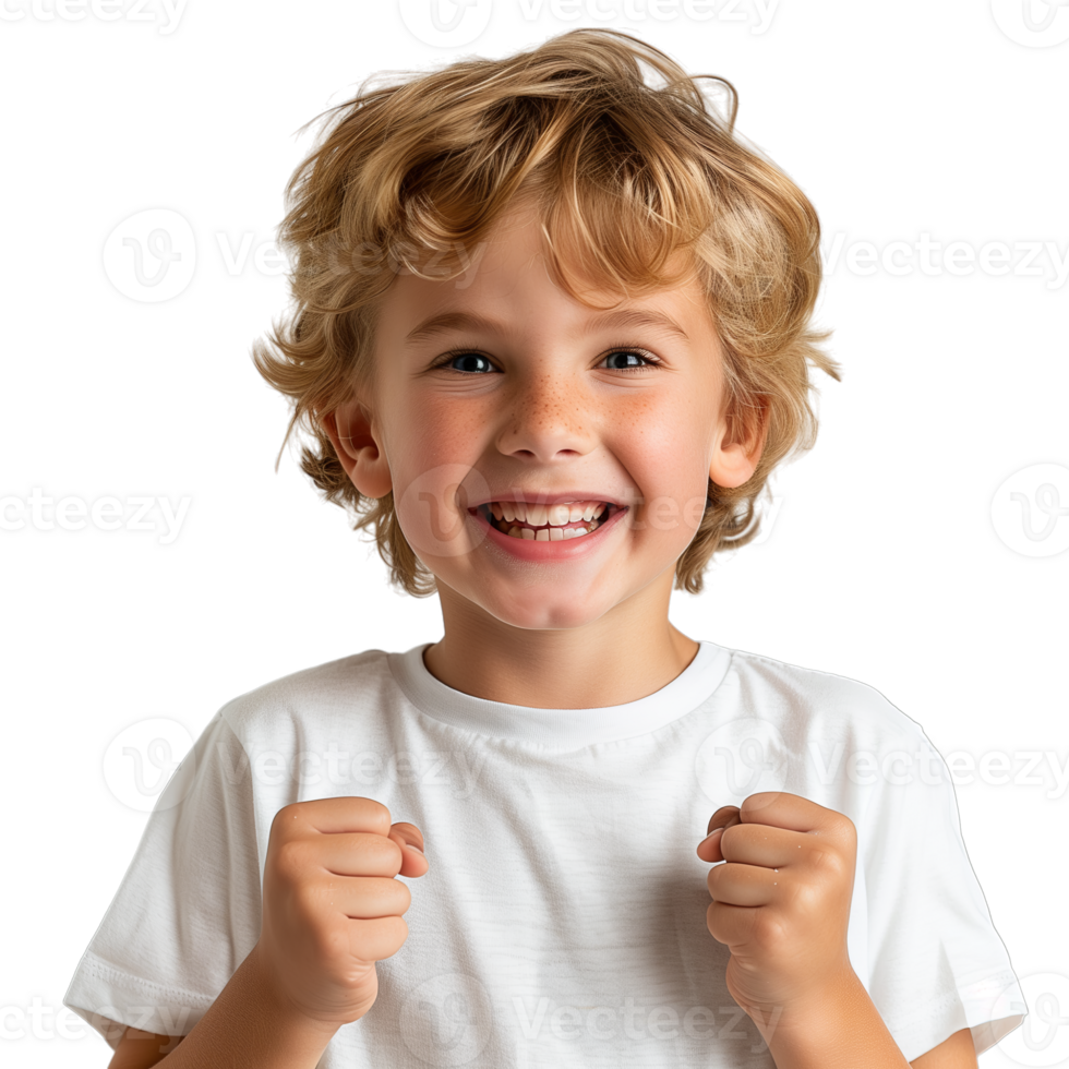 AI generated Young Boy Celebrating on a Transparent Background png