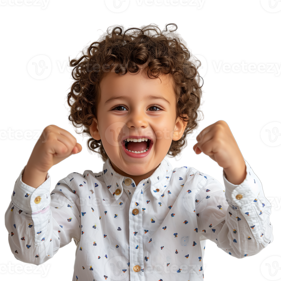 AI generated Young Boy Celebrating on a Transparent Background png