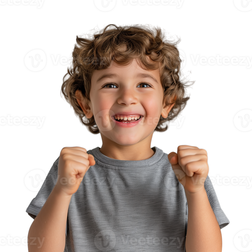 AI generated Young Boy Celebrating on a Transparent Background png