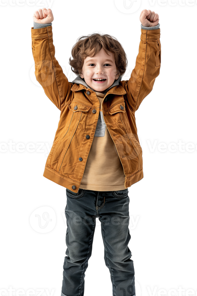 AI generated Young Boy Celebrating on a Transparent Background png