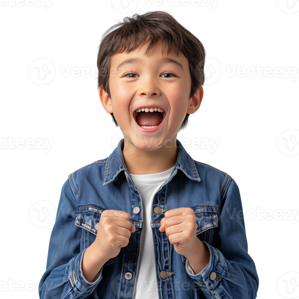 AI generated Young Boy Celebrating on a Transparent Background png