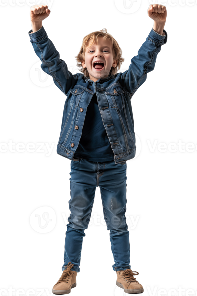 AI generated Young Boy Celebrating on a Transparent Background png